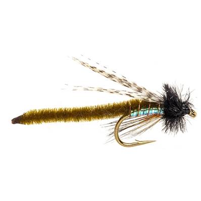 Turrall Caddis Poopah Olive Standard Nymph Trout Fly