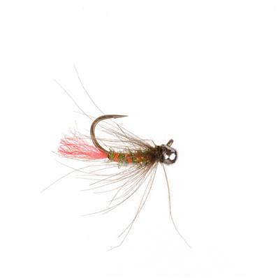 Turrall Off Bead Silver CDC Green Tungsten Nymph Barbless Trout Fly