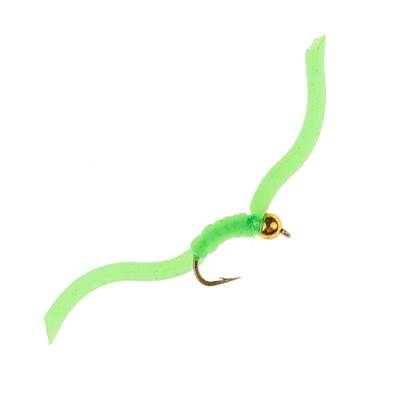 Turrall Chartreuse Worm Beadhead Squirmy Worm Trout Fly