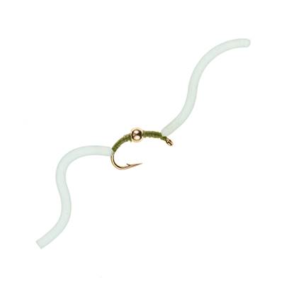 Turrall Glow White Squirmy Worm Trout Fly