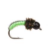 Turrall Juicy Grub Black / Lime Tungsten Nymph Trout Fly