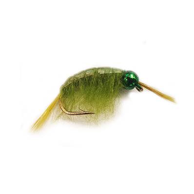 Turrall Olive Scud Met Green Beadhead Trout Fly