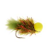 Turrall Olive Red Holo Foam Eyed Booby Blob / Bung Trout Fly