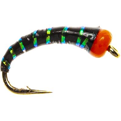 Turrall Hot Head Orange Black & Pearl Rib Buzzer Trout Fly