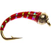 Turrall Gold Bead Epoxy Red & Gold Rib Buzzer Trout Fly