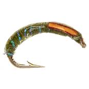 Turrall Epoxy Olive & Orange Cheeks Buzzer Trout Fly