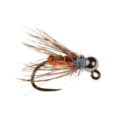 Turrall Orange Red Jig Tungsten Nymph Barbless Trout Fly