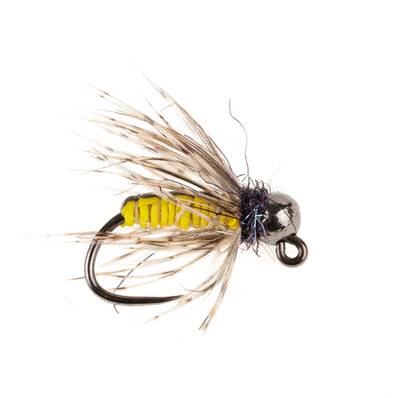 Turrall Yellow Olive Jig Tungsten Nymph Barbless Trout Fly