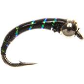 Turrall Silver Bead Epoxy Black & Pearl Rib Buzzer Trout Fly