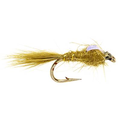 Turrall Gold Ribbed Hares Ear Flashback Olive Standard Nymph Trout Fly