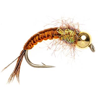 Turrall Woven Czech Nymph Rusty Beadhead Trout Fly