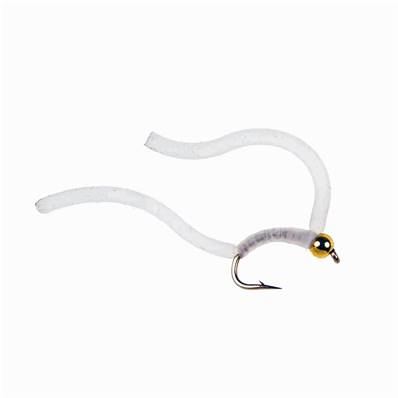 Turrall Glow White Clear Squirmy Worm Trout Fly