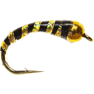Turrall Gold Bead Epoxy Black & Gold Rib Buzzer Trout Fly
