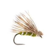 Turrall Olive Elk Hair Emerger Caddis / Sedge Barbless Trout Fly